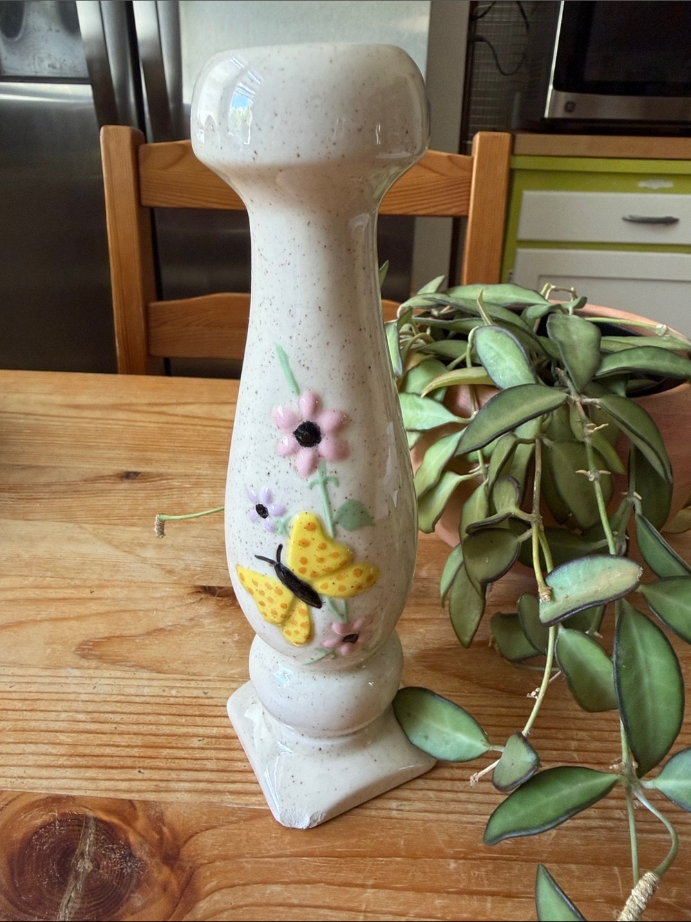 Ceramic Butterfly & Floral Vase